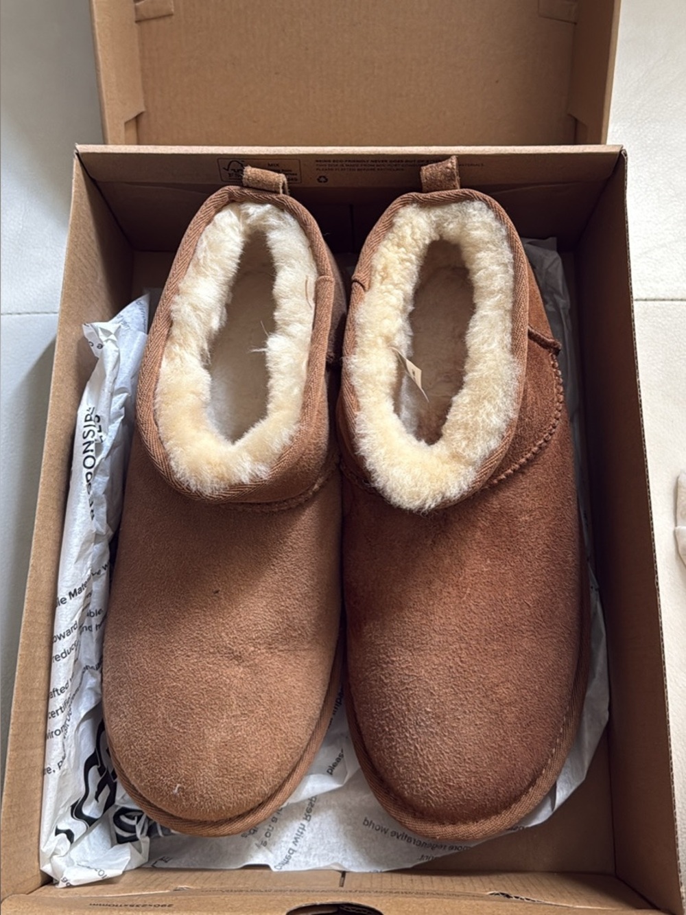 Uggs Kids Plush-Lined Brown Slip-On Boots